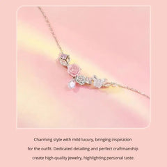 Flower World Necklace - 925 sterling silver - Transparent
