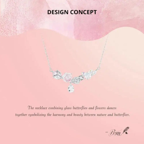 Flower World Necklace - 925 sterling silver - Transparent