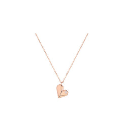 Geometric Heart Necklace - 925 sterling silver - Transparent - NECKLACES