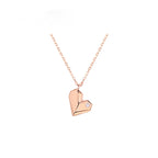 Geometric Heart Necklace - 925 sterling silver - Transparent - NECKLACES