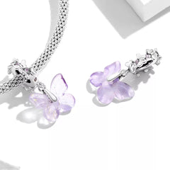 Glazed butterfly 925 Silver Charm - fathyibrahim
