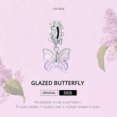 Glazed butterfly 925 Silver Charm - fathyibrahim