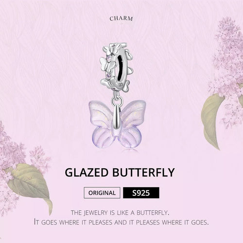 Glazed butterfly 925 Silver Charm - fathyibrahim