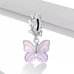 Glazed butterfly 925 Silver Charm - fathyibrahim