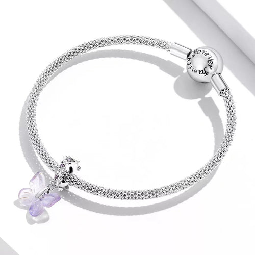 Glazed butterfly 925 Silver Charm - fathyibrahim