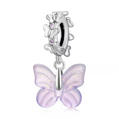 Glazed butterfly 925 Silver Charm - fathyibrahim