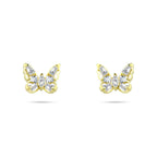 Gold Butterfly Earring with Shiny Zircon Stones - 925 Sterling Silver - fathyibrahim