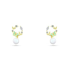 Gold Earring with Pearls and Sparkling Zircon - 925 sterling silver - fathyibrahim