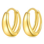 Gold Hoop Earring - 925 sterling silver - fathyibrahim