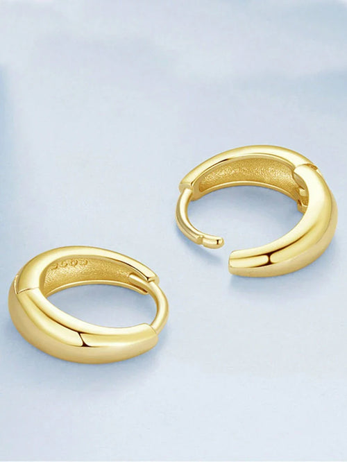 Gold Hoop Earring - 925 sterling silver - fathyibrahim