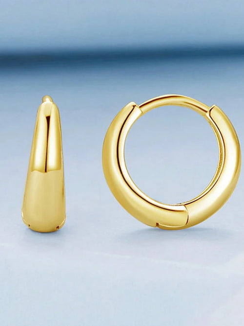 Gold Hoop Earring - 925 sterling silver - fathyibrahim