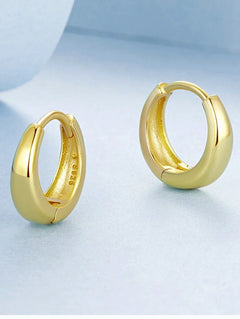 Gold Hoop Earring - 925 sterling silver - fathyibrahim