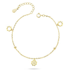 gold-plated 925 sterling silver flower bracelet - fathyibrahim