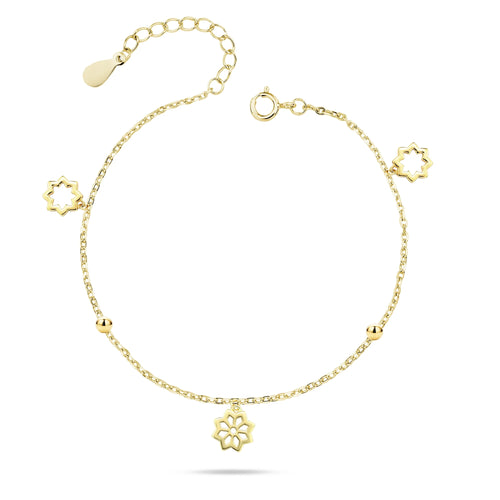 gold-plated 925 sterling silver flower bracelet - fathyibrahim