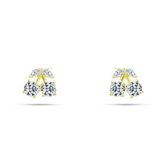 Gold Umbrella Earring with Sparkling Zircon Stones - 925 Sterling Silver - fathyibrahim