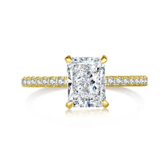 Gold zirconi - 925 sterling silver ring - Transparent / 7 - Rings