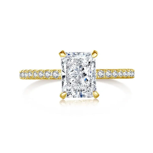 Gold zirconi - 925 sterling silver ring - Transparent / 7 - Rings