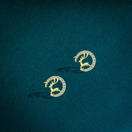 Golden Gazelle Earring - 925 sterling silver - fathyibrahim