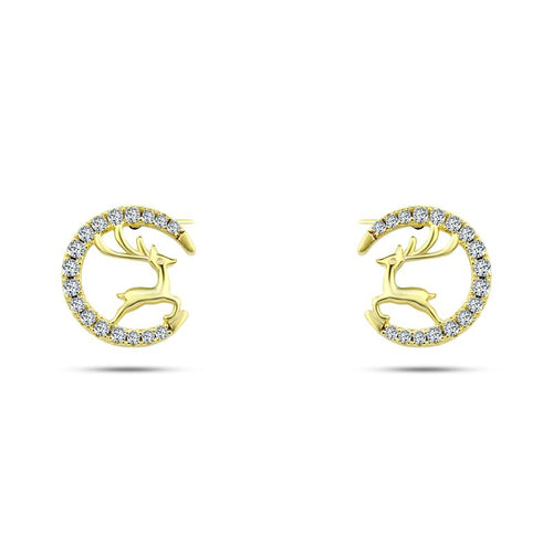 Golden Gazelle Earring - 925 sterling silver - fathyibrahim