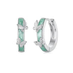 Green Butterfly Earring - 925 sterling silver - Green