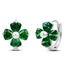 Green Flower 925 Silver Earring - fathyibrahim