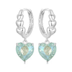 Green Hearts Earrings - 925 sterling silver - Green