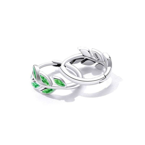 Green Leaf 925 hoop earring - fathyibrahim