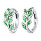 Green Leaf 925 hoop earring - fathyibrahim
