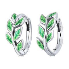 Green Leaf 925 hoop earring - fathyibrahim