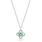 Green Moissanite 925 Silver Necklace - Green - NECKLACES
