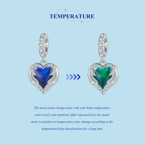 Guardian Heart 925 Silver Charm - Multi Color