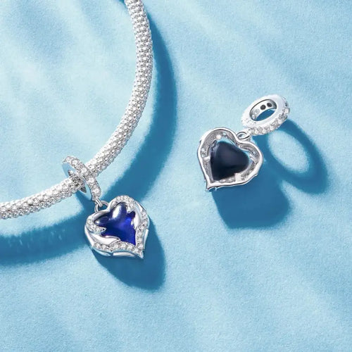 Guardian Heart 925 Silver Charm - Multi Color