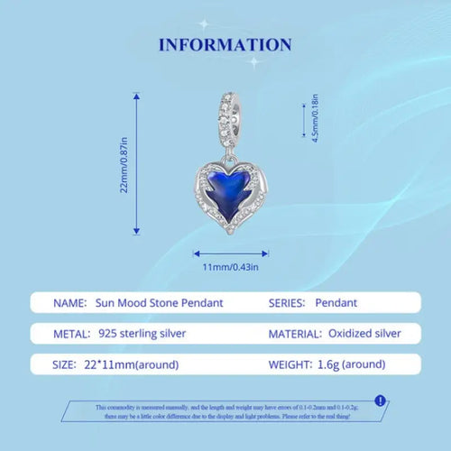 Guardian Heart 925 Silver Charm - Multi Color