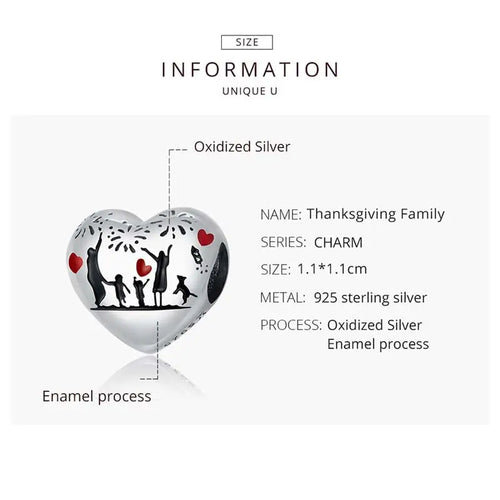 Happy Family 925 Silver Charm