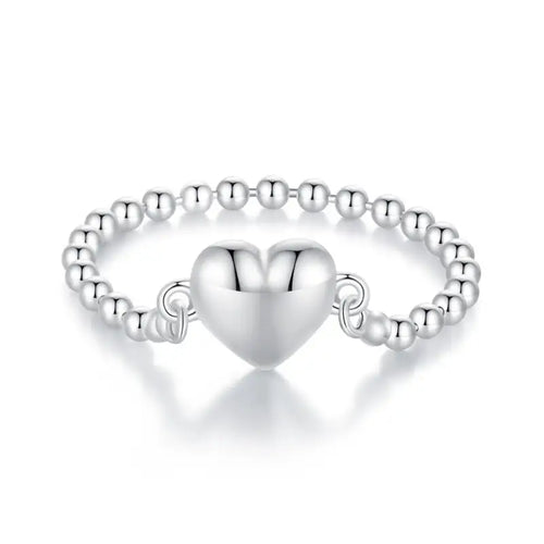 Heart Chain 925 Silver Ring - Rings