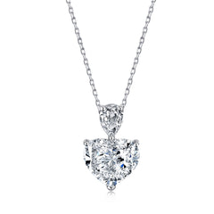 Heart Drop - 925 Sterling Silver Necklace - Transparent