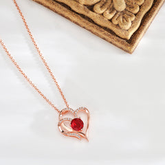 Heart Of Eternity necklace - 925 sterling silver - Red