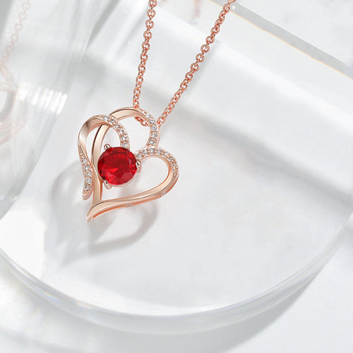 Heart Of Eternity necklace - 925 sterling silver - Red