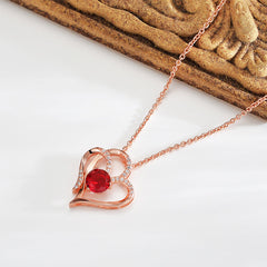 Heart Of Eternity necklace - 925 sterling silver - Red