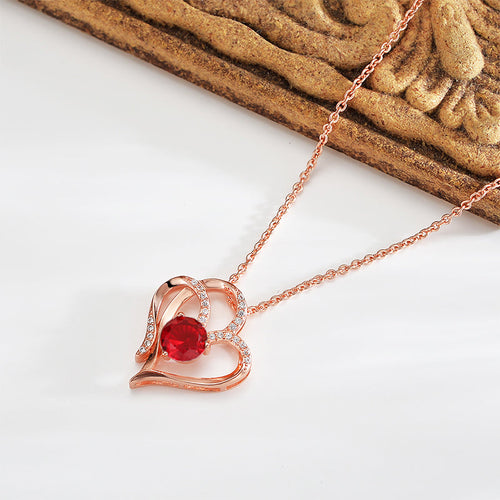 Heart Of Eternity necklace - 925 sterling silver - Red