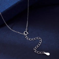 Heart of Sparkle 925 Sterling Silver Necklace - Transparent