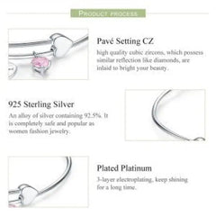 Hearts 925 Silver Bangle