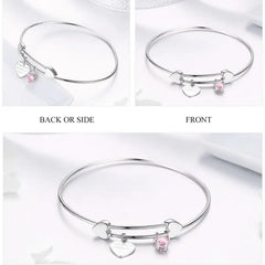 Hearts 925 Silver Bangle