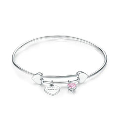 Hearts 925 Silver Bangle