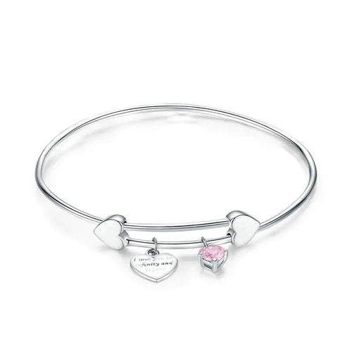 Hearts 925 Silver Bangle