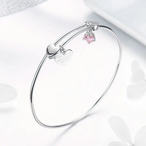 Hearts 925 Silver Bangle