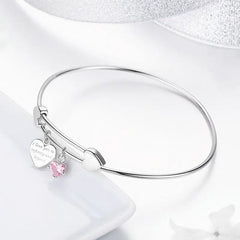 Hearts 925 Silver Bangle