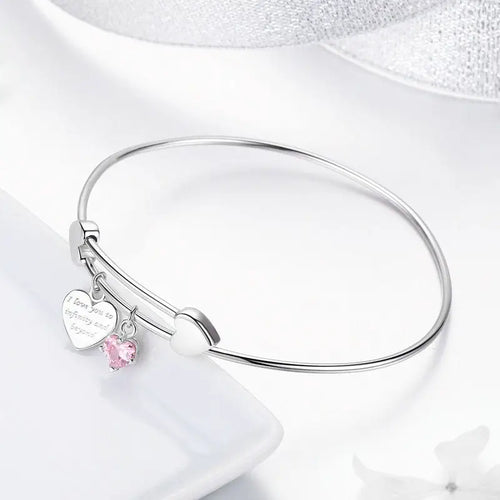 Hearts 925 Silver Bangle