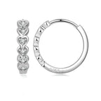 Hoop Hearts 925 Silver Earring - Transparent