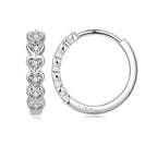 Hoop Hearts 925 Silver Earrings - Transparent - Earrings